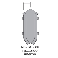 Angolo interno in metallo per battiscopa BTAC60