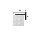 CPEV/45/12 Profilo per balconi Cerfix Protec da 45 mm grigio antico sp. 12,5 mm