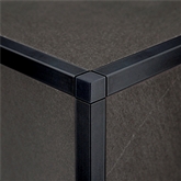 ZQAN/8/EI Angolo per profilo quadro alluminio anodizzato nero 8 mm